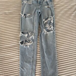 American Eagle Outfitters Light Blue Washed Denim Jeans
